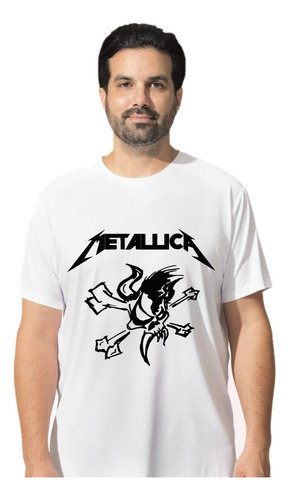 Remera Blanca Metallica - Manga Corta - Unisex - Rock