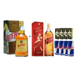 Whisky Red Label 1l + Cavalo Branco + 4 Red Bull + 4 Coco) 