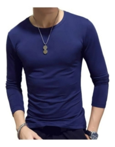 Polera Cuello Redondo Hombre Camiseta Polar Primera Capa