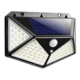 Luminária Solar Parede 100led Sensor Presença Cor Branco