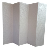 Biombo 5 Folhas 172x190cm Mdf Modelo 27 Branco Gravado