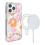 Funda Para iPhone Magsafe Nombre Flor Margaritas Para Mujer