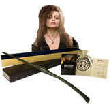 Varita De Bellatrix Lestrange Curva Caja + Saco Harry Potter