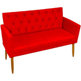 Namoradeira Decorativa Reforçada C/ Base E Capitonê Cores Cor Vermelho Desenho Do Tecido Suede Liso