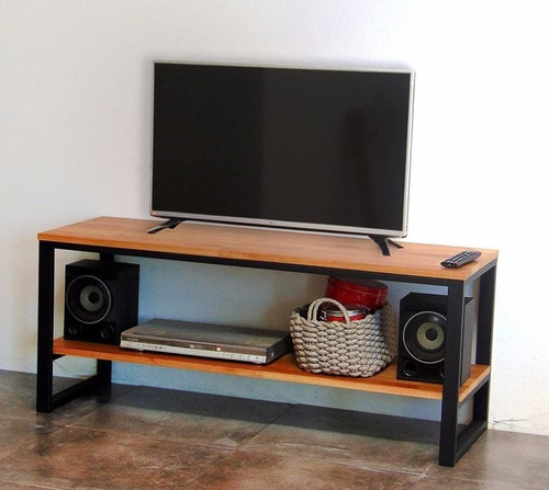 Mesa Rack Para Tv Hierro Y Madera 