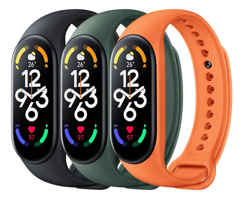 3 Piezas Para Xiaomi Mi Band 5/6/7 Pulsera Reloj Banda