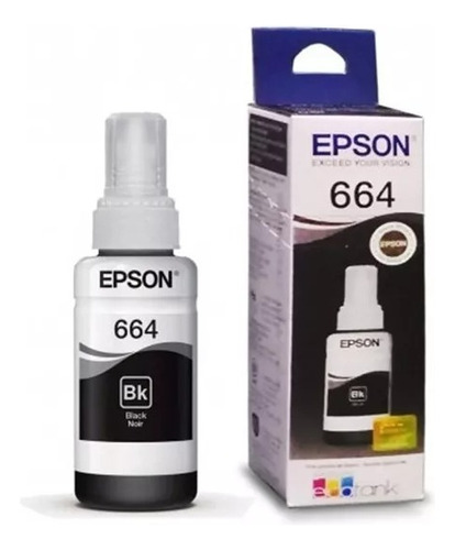 Tinta Epson Original T664 L355 L380 L395 L495 L1300 Negra