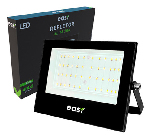 Refletor Led Easy 100w Prova D´água Ip66 Holofote 6500k 