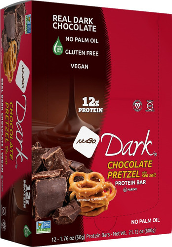 Nugo Real Dark Chocolate Barra Con Proteína Vegana 12pz Sfn
