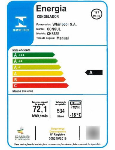 Freezer Refrigerador Horizontal Consul 534l 2 Portas 