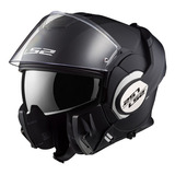 Casco Rebatible Ls2 399 Negro Mate Valiant Matt Black Color Secundario Plateado Tamaño Del Casco M