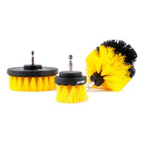 Kit Cepillo Para Taladro Escobilla Adir 11535 3 Pzs Limpieza Color Amarillo