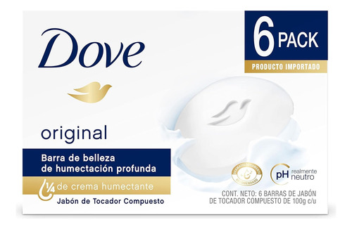 Jabón Dove En Barra Original 6pz 100 G C/u