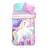 Acolchado Infantil Estampado Unicornio Marca Piñata