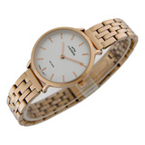 Reloj Montreal Mujer Ml1779 Caja Delgada Malla Acero Tejido