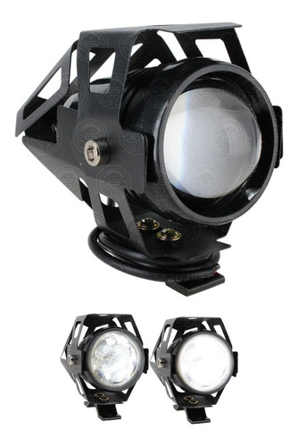 Faro Led Lupa Auxiliar U5 Estrobo Carcasa Moto Universal