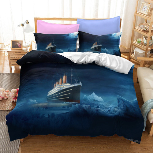 Titanic Ship Funda De Edredón Y Fundas De Almohada Cama Dobl