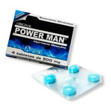 Power Man 4 Tabletas De 500 Mg Pastilla Azul Para Hombres