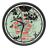 Reloj De Pared Con Diseño De Mapa De Twin Peaks, Movimiento 