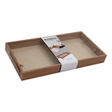 Bandeja De Madera Con Fondo De Vidrio 20x40x4cm Deco Oferta 