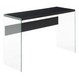 Mesa De Consola/escritorio De Vidrio Soho, Negro/vidrio