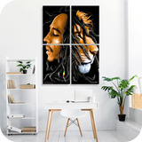 Cuadro Bob Marley Y Leon Rastas Arte Moderno Decorativo