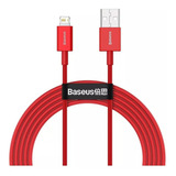 Baseus Cable De Datos Carga Rápida Usb-ip 2.4a 1m Color Rojo