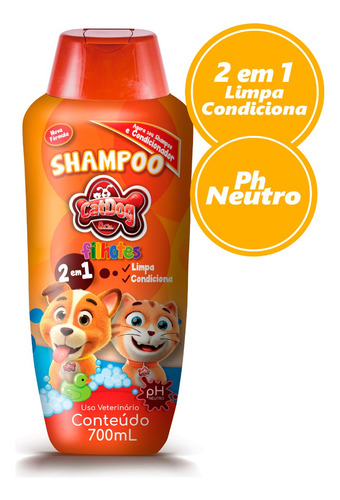 Shampoo Filhotes P/cães Gatos Petshop Cat Dog 700ml - 1 Un