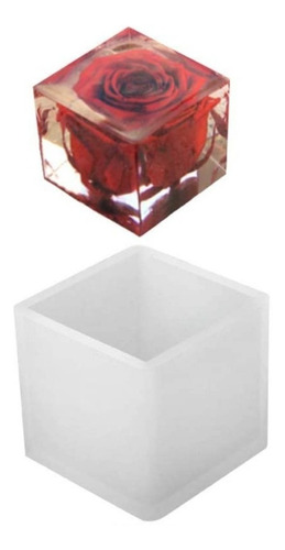 4 Molde Resina Epoxica Cubo Decorativo Cuadrados Llavero