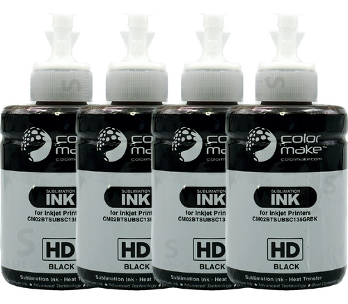 Kit 4 Tintas Inkpack Hd 135ml Para Sublimacion Colormake