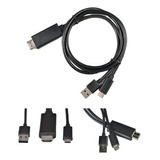 Cable Hdmi Tres En Uno A Usb Tipo C4k Full Hd