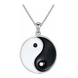 Alphm S925 Plata De Ley Ying Yang Tai Chi Colgante Para Homb