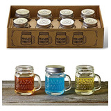 Hayley Cherie Mason Jar Vasos Con Tapas Juego De 8 Mini Maso