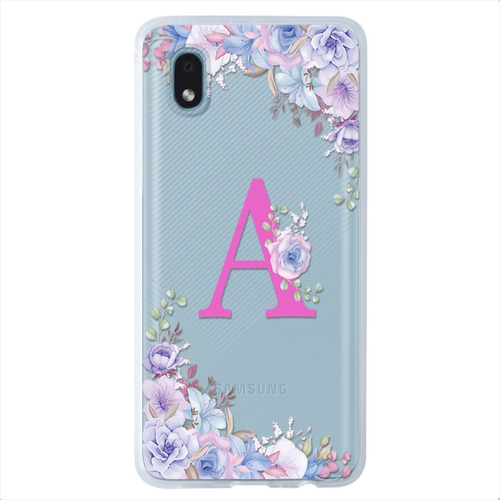 Funda Para Galaxy Antigolpes Flores Personalizada Tu Inicial