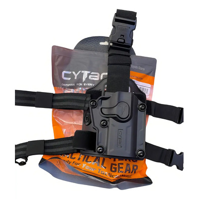 Piernera Porta Arma Universal Cytac Polímero Negro P\u002F Pierna | Envío gratis