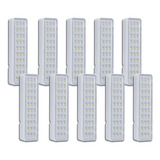 Kit 10 Luminária De Emergência Lâmpada 30 Led Segurimax Slim