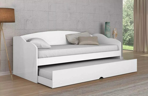 Cama Baba Estilo Sofa Solteiro Branco Sem Colchão