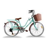 Bicicleta Urbana Vintage Aluminio R24 7v Loving Monk Color Celeste