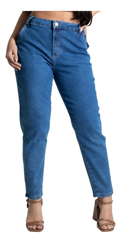 Calça Jeans Feminina Mom Cintura Alta  Sawary 