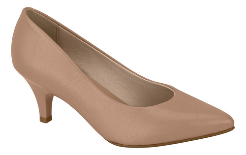 Scarpin Feminino Beira Rio Salto Baixo Napa Preto Nude 4076