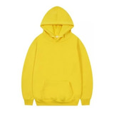 Saco O Hoodie  Unicolor Para Niño Y Adulto - Unisex Amarillo