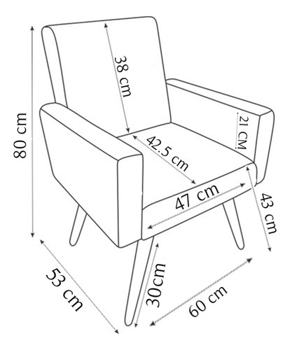 Kit 6 Poltronas Decorativas Confortáveis Para Sala