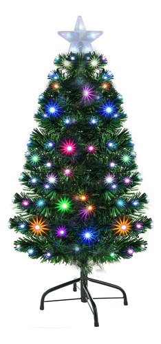 Arbol De Navidad 120 Cm Verde Led Rgb Multicolor Navidad