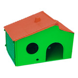 Casinha Para Hamster Com Telhado De Plástico Bicolor