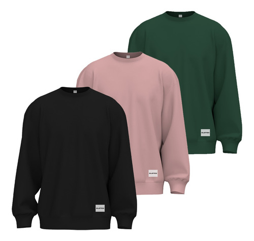 Pack X3 Buzo Hoodie Oversize Algodón Rústico Clotex Premium!