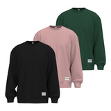 Pack X3 Buzo Hoodie Oversize Algodón Rústico Clotex Premium!