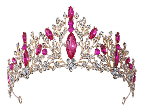 Corona Tiara Para Reina, Xv Años,novia, Princesa,dorada Rosa