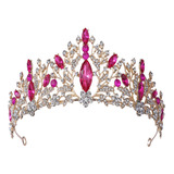 Corona Tiara Para Reina, Xv Años,novia, Princesa,dorada Rosa