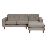 Sofa Chaiselong Der Salerno Tela  Velvet  Gris