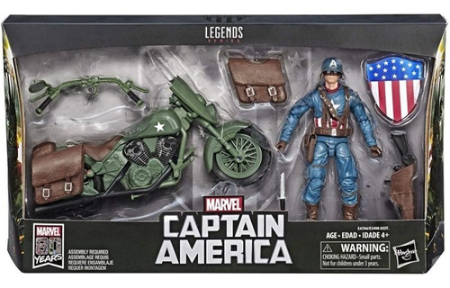 Marvels Legends  Capitán América Con Motocicleta 80th